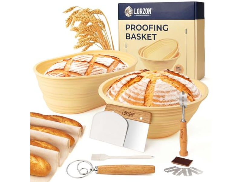 10Inch Oval Rattan Bread Basket Sourdough Kit Proving Rising Dough Cane Baking
