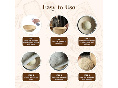 Kit de Cestas de Banneton Pack Mini Oval 250G 750G Mejor Forro Redondo de Ratán