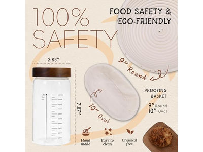 Gran Cesta para Regalos Pan 2 Piezas Cuchillo Casero Forro de Silicona