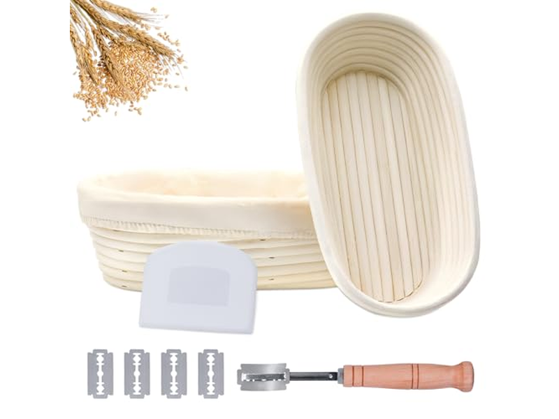 Cesta de Pan con Piedra Calentadora Pack Forro 5In Suministro de Horneado Banenton