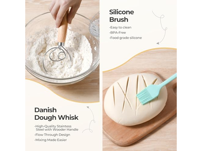 Cestas de Pan para Servir con Cesta de Prueba de Tela Banneton Raspador Lame