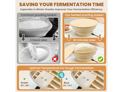 Cesta de Pan de Mimbre Ovalada Cestas de Prueba de Masa Contenedor