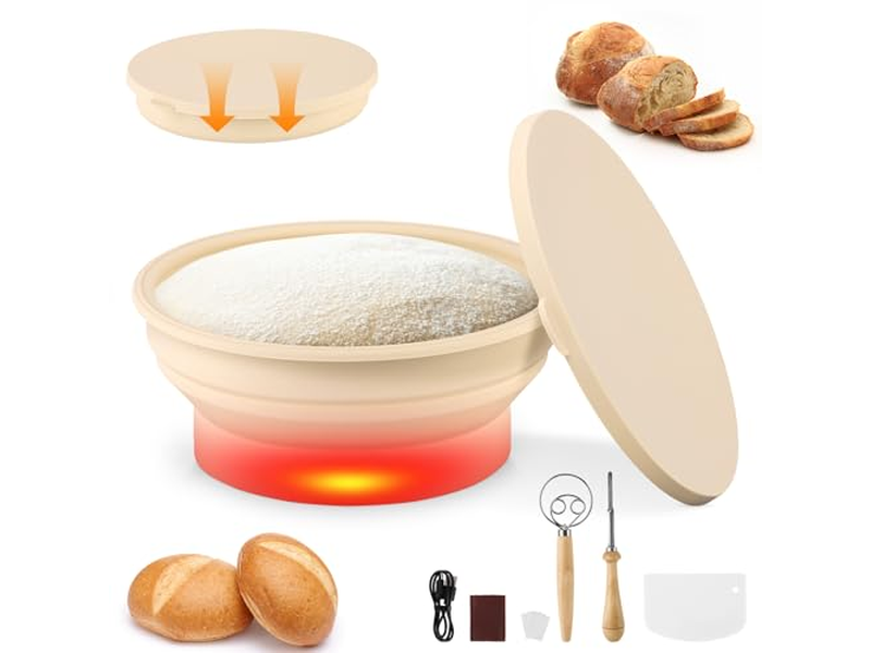 Cesta de Prueba de Pan Plegable con Drenaje Escala de Horneado Techo Plano Negro