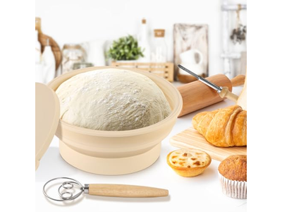 Cesta de Prueba de Pan Plegable con Drenaje Escala de Horneado Techo Plano Negro