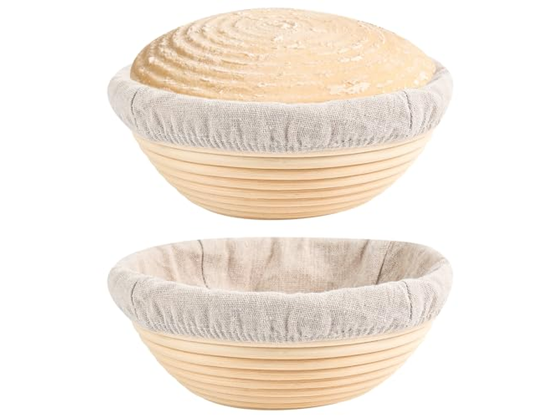 Cestas de Pan de Calidad de Banneton Jefes de Pan Francés Forradas de Lino Pequeñas Redondas para Croissants