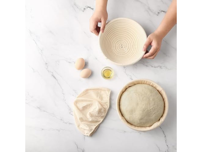 Saint Germain Bakery Premium Round Bread Banneton Basket with Liner 