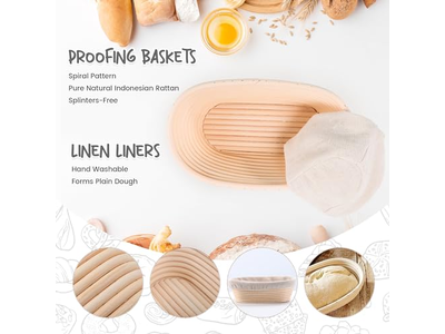 Kit de Cesta de Pan de Sourdough Triangular Rectangular de Varios Tamaños
