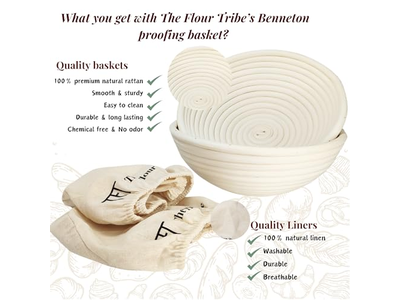 Cesta de Banneton Redonda de 10 Pulgadas de Mimbre Francés para Prueba de Pan