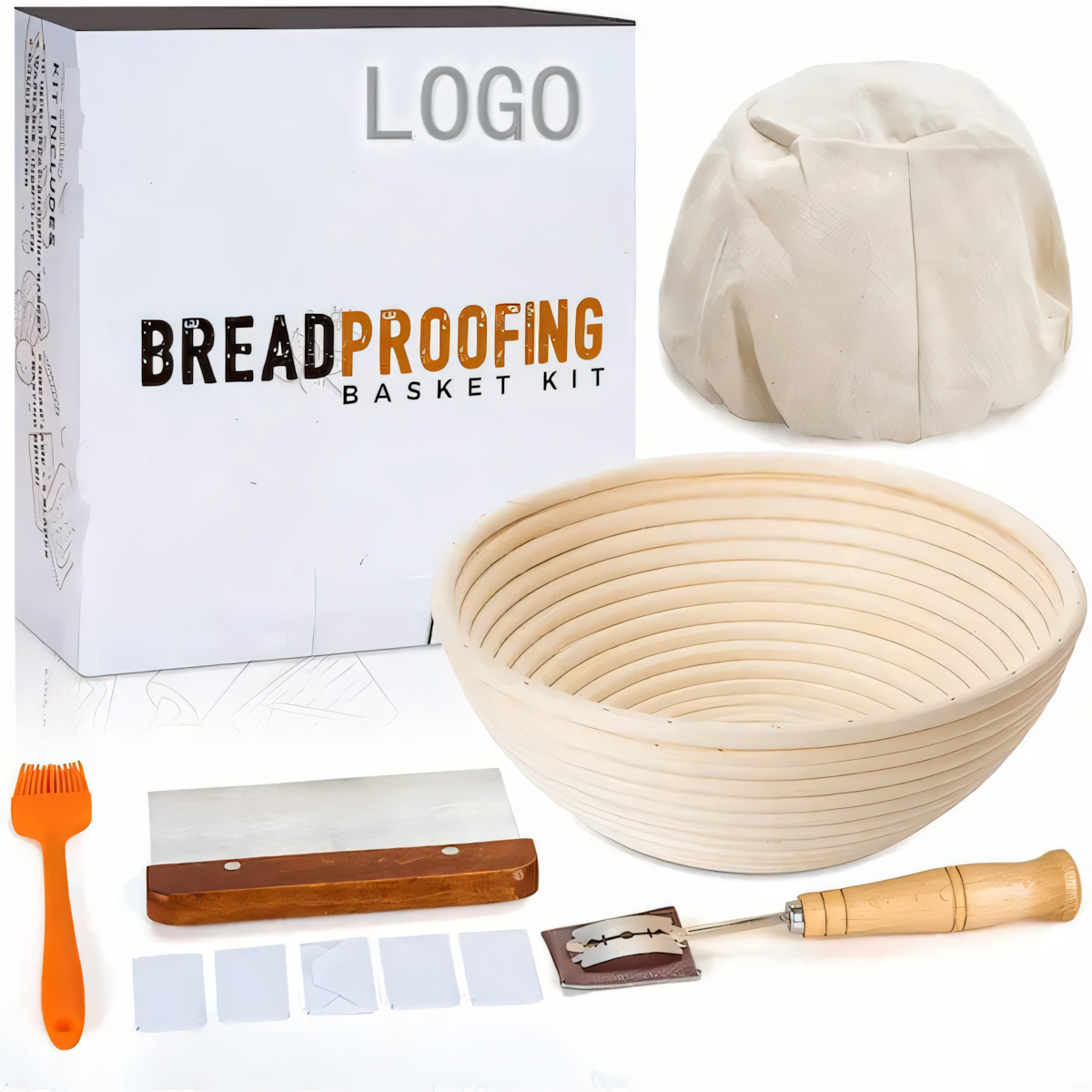 cesta de fermentación con logo personalizado