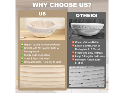 Accesorios de Banneton Suministros para Hornear Pan Con Fundas de Forro de Tela