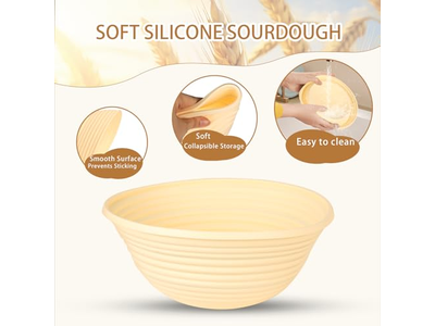 Banneton para Pan Artesanal Usando Por Primera Vez 10 Pulgadas Cubierta Ovalada 8P Forro