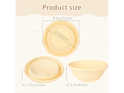 Banneton para Pan Artesanal Usando Por Primera Vez 10 Pulgadas Cubierta Ovalada 8P Forro