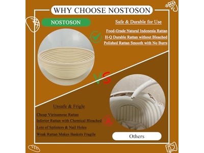 Cestas de Prueba de Banneton de Plástico Natural Set de Panes Hechos a Mano