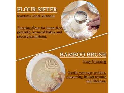 Cestas de Prueba de Banneton de Plástico Natural Set de Panes Hechos a Mano