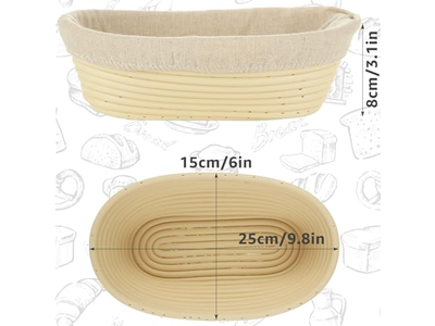 Cesta de Banneton Orgánica para Propósitos de Panadería Oblonga Barata de Metal