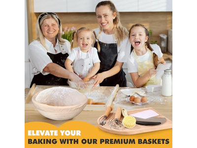 Cesta Banneton de Mimbre de 6 Pulgadas con Plástico Redondeado 9 Cestas de Prueba