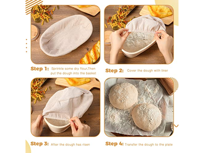 Cesta de Prueba Benetton 23Cm Ovalada Redonda con Forro de Masa para Pan