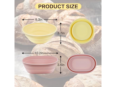 Cestas de Pan para Encimera de Cocina Cesta Redonda de Ratán