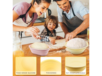 Cestas de Pan para Encimera de Cocina Cesta Redonda de Ratán