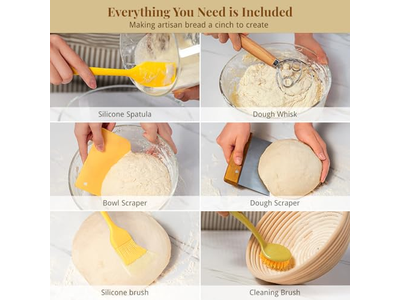 Cuencos de Pan para Servir Conjunto de 2 Cestas de Prueba de 10 Pulgadas