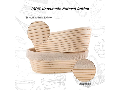 Juego de Raspador y Lame de Pan de 12 Pulgadas Ovalado de Acero Inoxidable