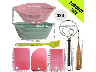 Cestas de Prueba de Pan para Masa Madre Cesta de Banneton de 9 Pulgadas