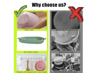 Cestas de Prueba de Pan para Masa Madre Cesta de Banneton de 9 Pulgadas