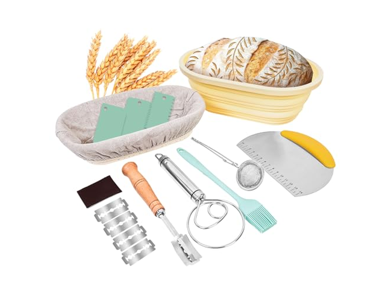 Tazón Raspador de Masa Pan de Masa Madre Cesta de Horneado Pequeña Redonda de 10 Pulgadas