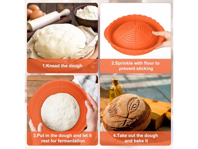 Cesta de Fermentación Pan Bannetons Cestas de Prueba Banneton 10 Pulgadas Juego de 2
